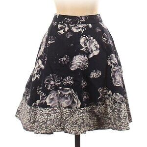 Prabal Gurung for Target Gray Navy Purple Floral A-line Circle Skater Midi Skirt